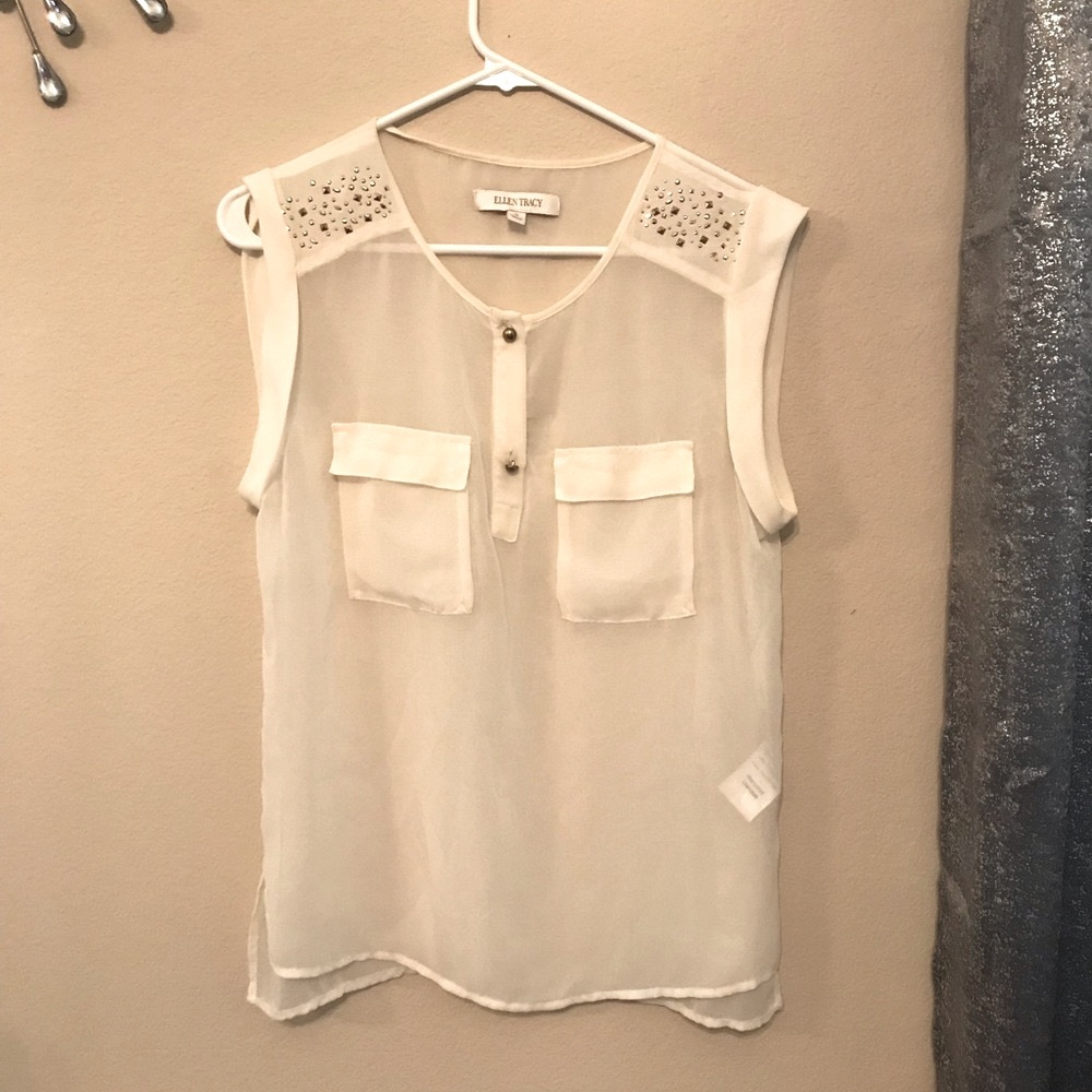 ELLEN TRACY SZ S SLEEVELESS TOP